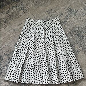 Who What Wear Black and White Polka Dot A-Line Skirt